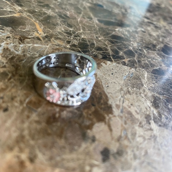 Sterling silver ring with flowers - Picture 3 of 4